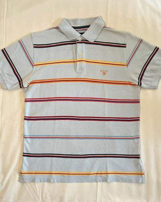 Polo GANT a Righe Celeste / Multicolore