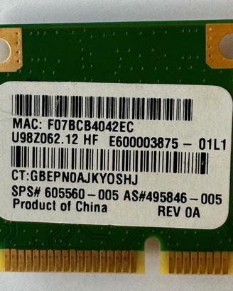 Scheda WiFi Wireless Atheros AR5B95 Half Mini PCI-