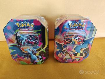 2 Tin POKEMON Mega Charizard X e Y - nuove