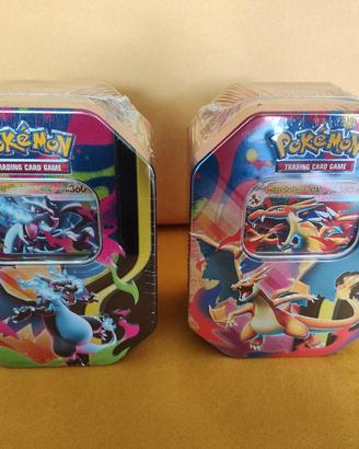 2 Tin POKEMON Mega Charizard X e Y - nuove