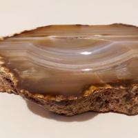 Posacenere ovale in agata striata del Brasile