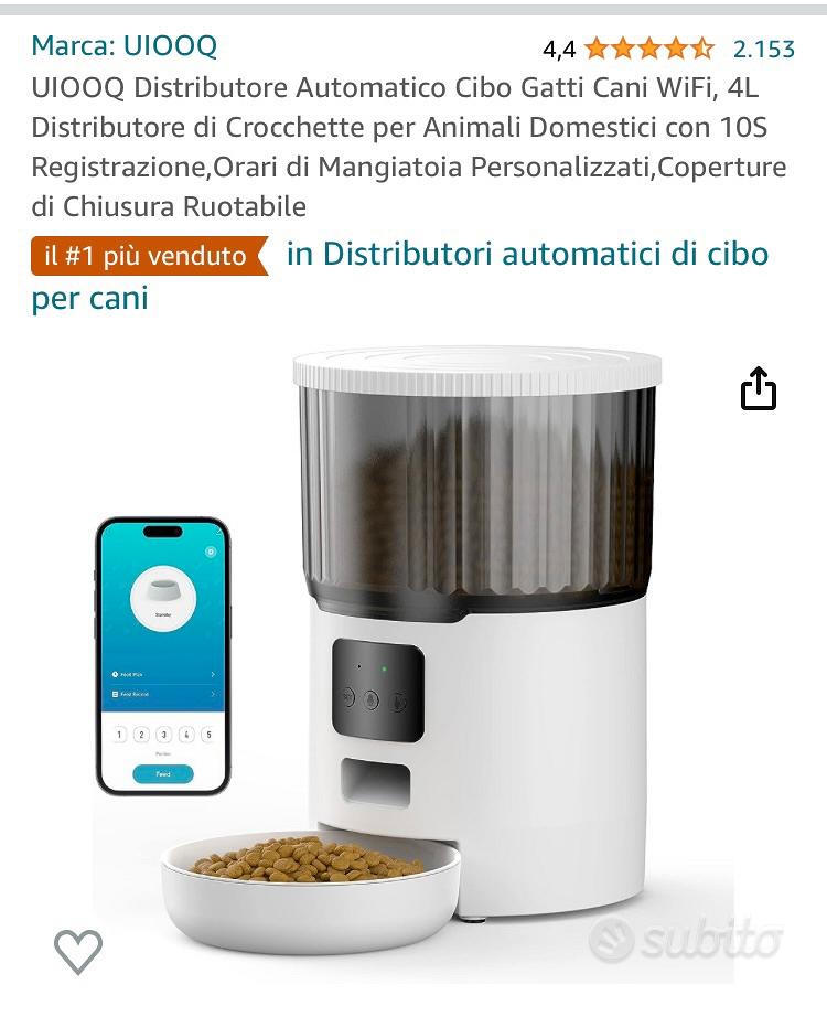 Distributore Automatico Cibo Gatti Cani Wifi, 4L Distributore Di Crocchette  per