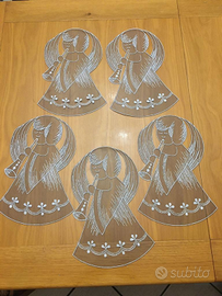 Addobbi natalizi angeli centrini