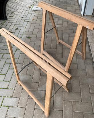Coppia cavalletti in legno