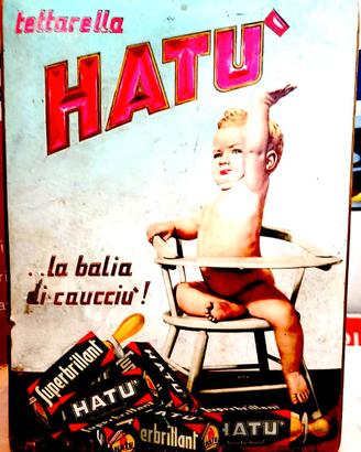 HATU' targa tabella pubblicitaria ROY VERCELLI '32