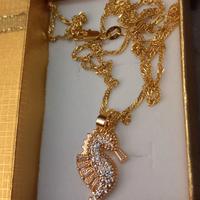 Collana PlaccataOro18k G.F con Cavalluccio Marino 