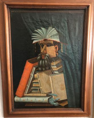 Maestoso dipinto "Il bibliotecario" da collezione