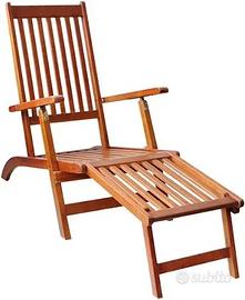 Sdraio in legno Real Chaise Longue da restaurare
