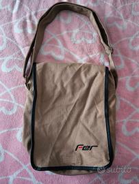 Borsa tracolla vintage in tessuto beige