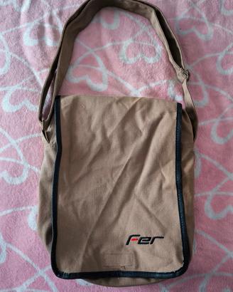 Borsa tracolla vintage in tessuto beige