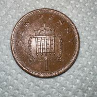 Moneta da 1 penny Elisabetta II anno 1977