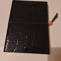 Taccuino quaderno in pelle nera a righe