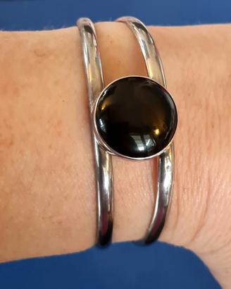 Bracciale vintage Mexico argento cabochon con piet