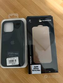 Cover protettiva + vetro temperato iphone 16proMax