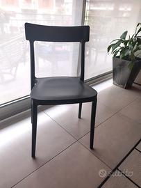 4 sedie nere Argo Calligaris 