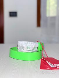 Cintura Diesel verde fluo in pelle vera