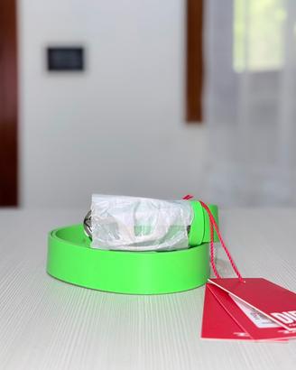 Cintura Diesel verde fluo in pelle vera