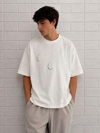 Zara T-shirt bianca relaxed fit mai usata cotone