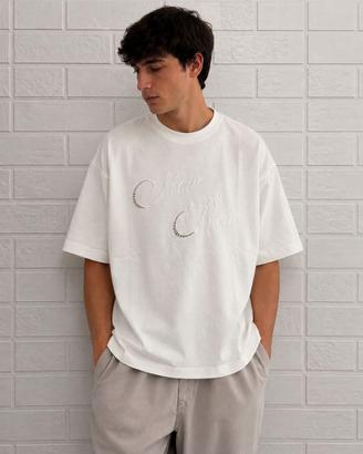 Zara T-shirt bianca relaxed fit mai usata cotone