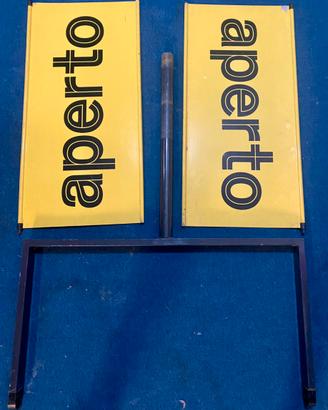 Cartello vitage AGIP “APERTO/CHIUSO” con supporto