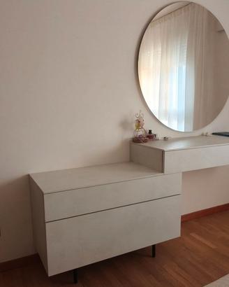 Cassettiera e comodino SME bianco cemento,apertura