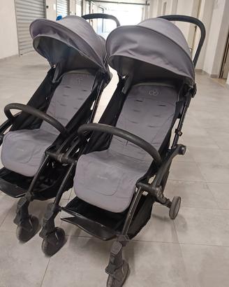 Passeggino gemellare Bumprider Connect con Borsa