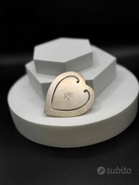 Segnalibro a forma di cuore in argento 800