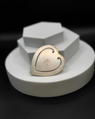 Segnalibro a forma di cuore in argento 800