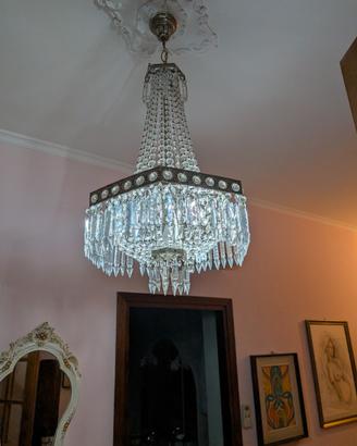 Lampadario esagonale stile impero a mongolfiera 