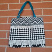 Borsa in tessuto bianco / nero