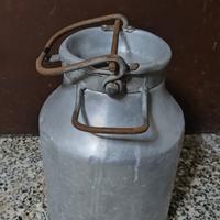 Bidone latte in alluminio vintage 