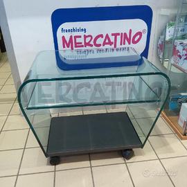 TAVOLINO CRISTALLO SICA RIPIANO E RUOTE