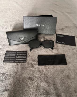 Occhiali da sole Prada NUOVI total black con set