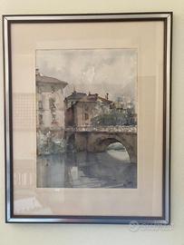 OPERA DELL'AUTORE MARCO LATTES acquarello su carta