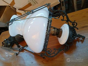 Lampadario ad olio vittoriano antiquariato