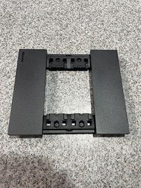 Placca Bticino nera 2 moduli NUOVA