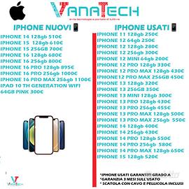 IPHONE USATI GARANTITI TUTTI MODELLI DISPONIBILI