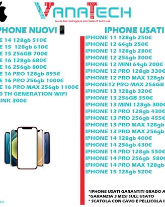 IPHONE USATI GARANTITI TUTTI MODELLI DISPONIBILI