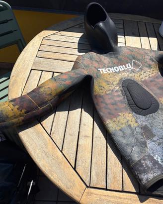 Giacca muta 7 mm  mimetica liscia