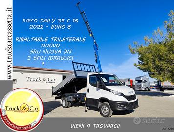 IVECO DAILY 35C16-2022-TRILATERALE NUOVO+GRU NUOVA
