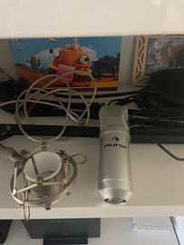 Microfono a condensatore AUNA + filtro anti-pop as