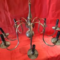 Lampadario anni '40 in ottone puro