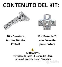 10 Cerniere con ammprtizzazione integrata 110° 45