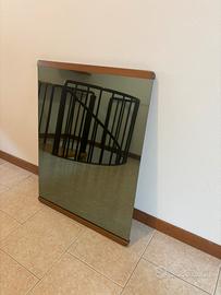 Specchio Fumè con cornice in legno