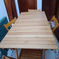 Tavolo da picnic con 4 sedie 