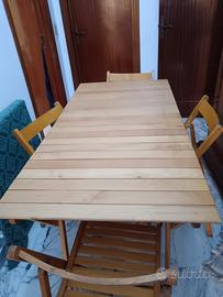 Tavolo da picnic con 4 sedie 