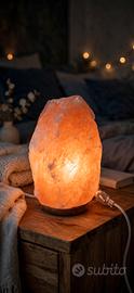 Lampada Sale e Legno con Lampadina - Come Nuova