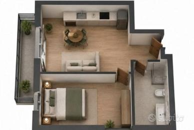 Bilocale in zona Lubiana con garage e balcone