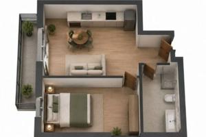Bilocale in zona Lubiana con garage e balcone