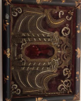 Ex voto antico filigrana Ag in cornice nera e oro